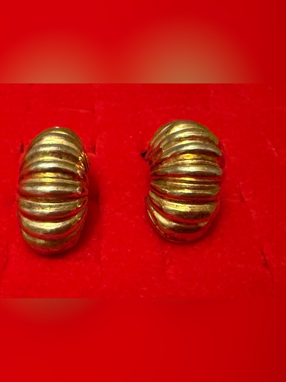 VintageClassic Goldtone Ribbed Dome Clip-On Earrings